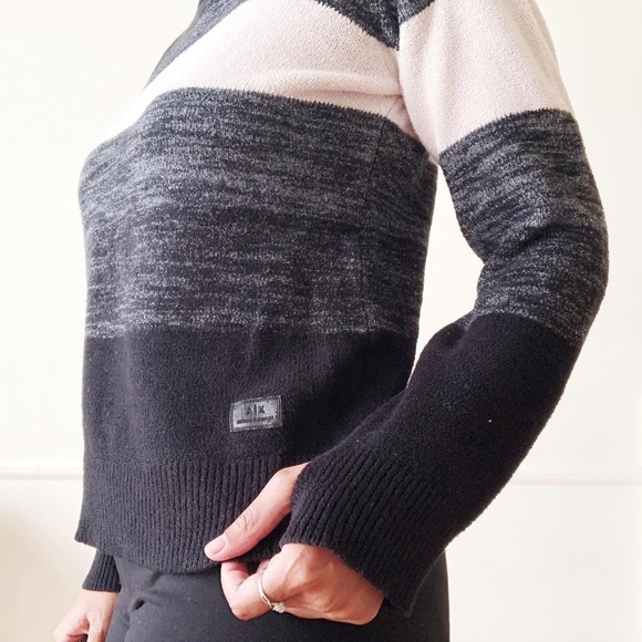 Armani exchange black and grey chunky striped sweater - Picture 2 of 5